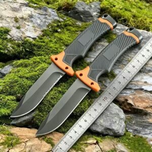 Grey Handle Outdoor Fixed Blade Knife Set outdoor knife product image