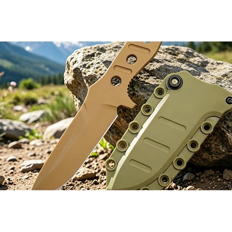 manual-clean-800-240.jpg Outdoor Fixed Blade Knife with Tan Sheath outdoor knife product image