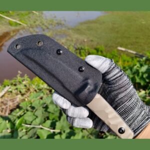 Tan Handle Outdoor Fixed Knife With Sheath outdoor knife product image