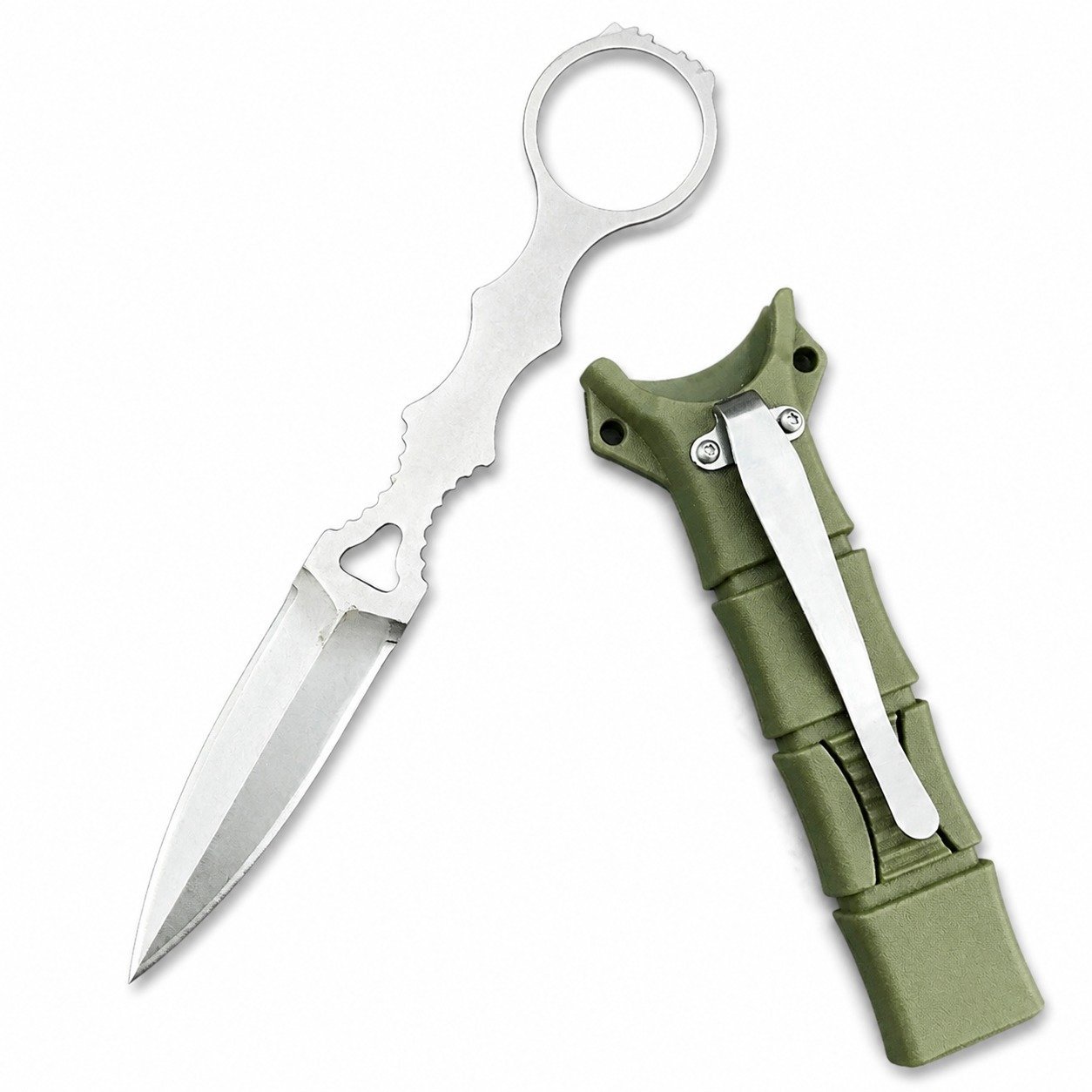 19259-main-white-clean.jpg Fixed Blade Knife Stainless Steel Blade with Kydex Sheath Camping Portable Survival Tactical Multitools Hand EDC Knives