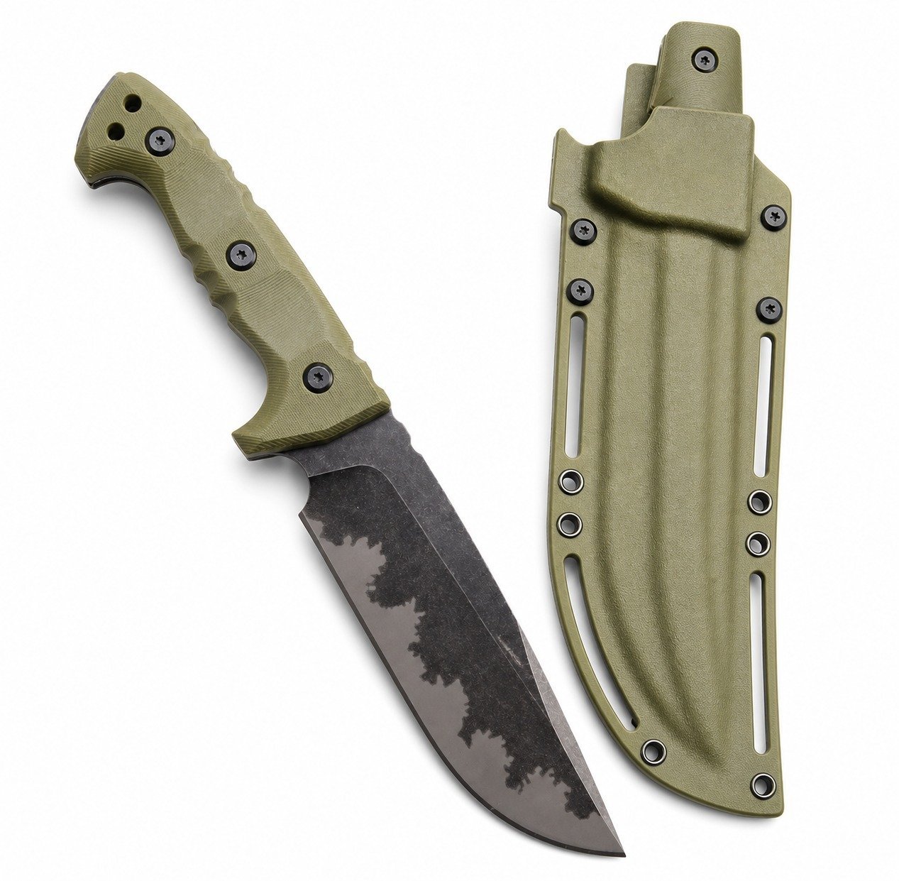 19446-main-white-clean.jpg Camping outdoor survival knife portable knife high hardness straight knife sharp survival knife integrated keel high hardness tactical knife--Green-1