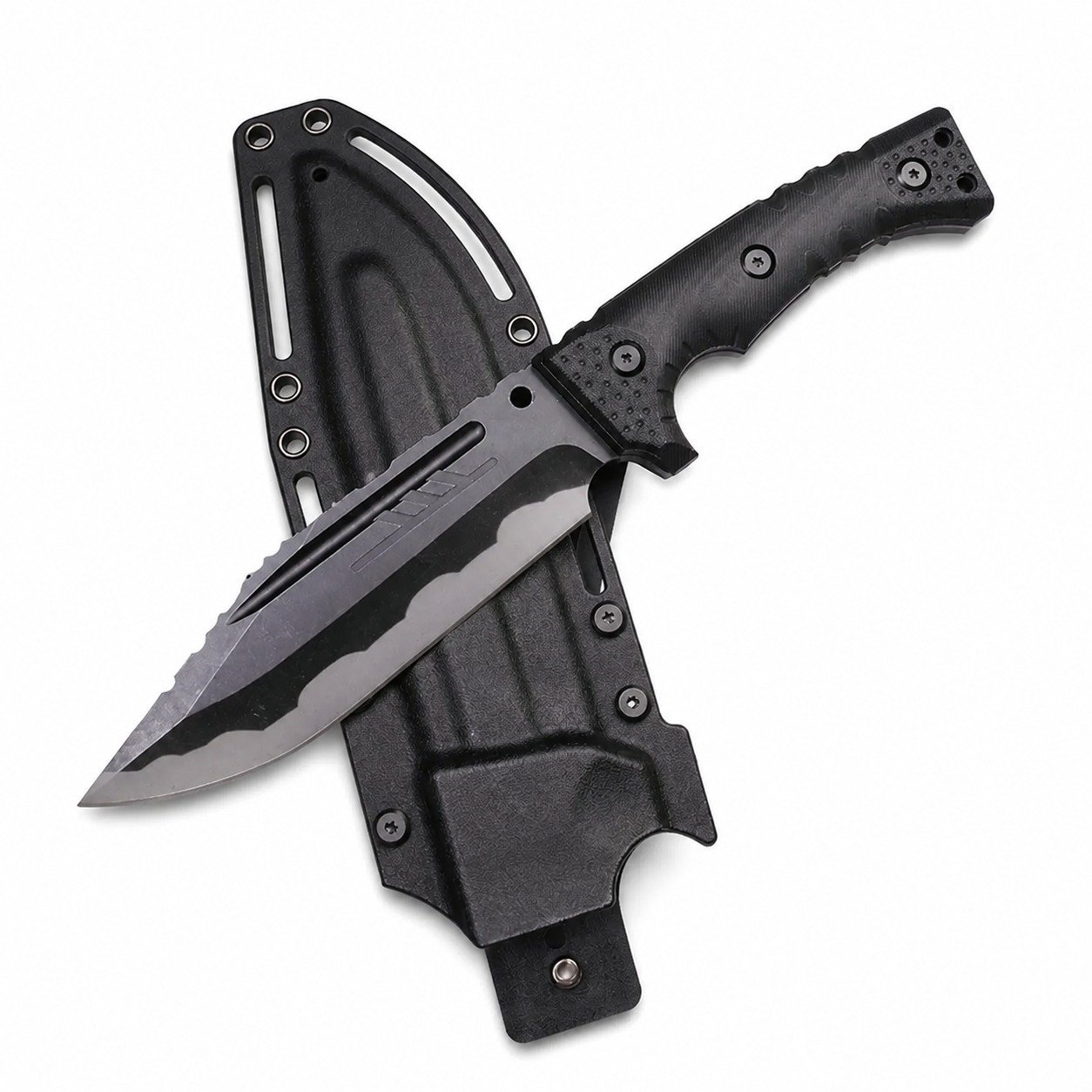 19448-main-white-clean.jpg Camping outdoor survival knife portable knife high hardness straight knife sharp survival knife integrated keel high hardness tactical knife--Blcak-2