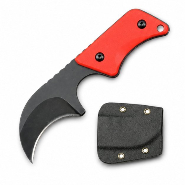 19458-main-white-clean.jpg Neck Knife G10 handle with kydex sheath EDC tool -Orange