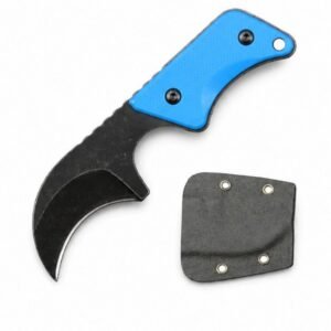 Neck Knife G10 handle with kydex sheath EDC tool-Blue