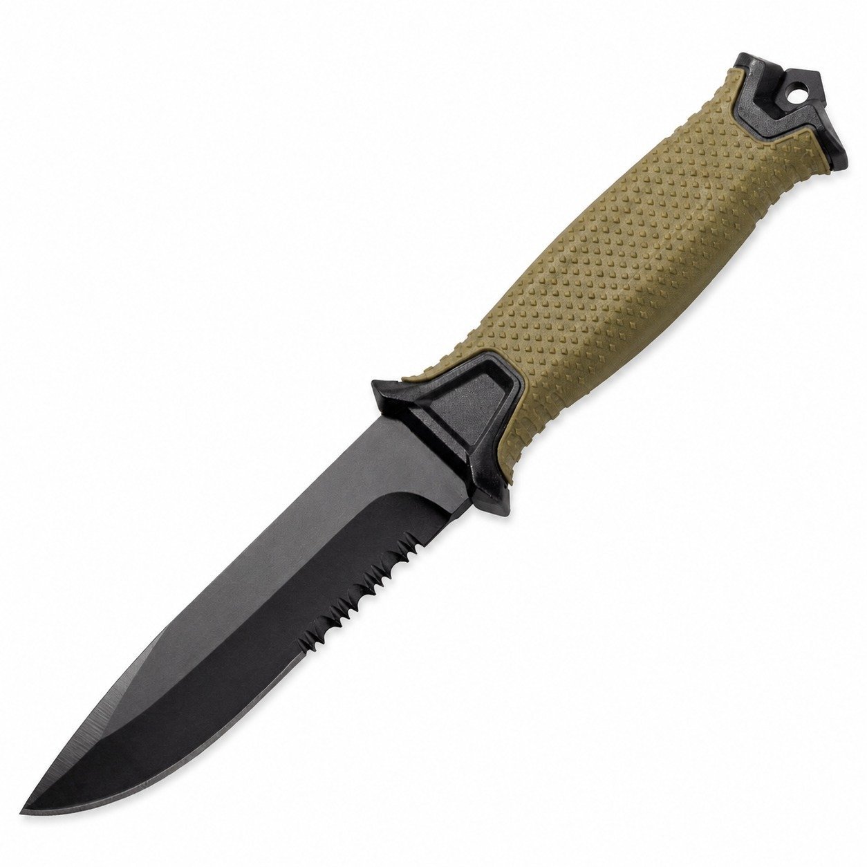 22399-main-white-clean.jpg Outdoor Fixed Blade Knife with Partial Serration – Green
