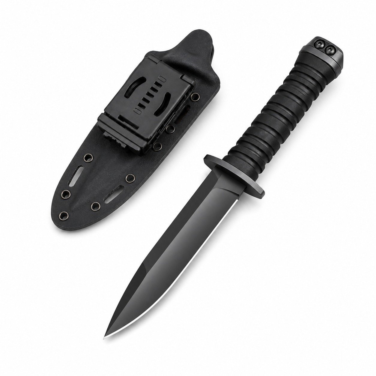 45887-main-white-clean.jpg Alpha Tactical Black Knight Armor-Piercing Fixed Blade Knife
