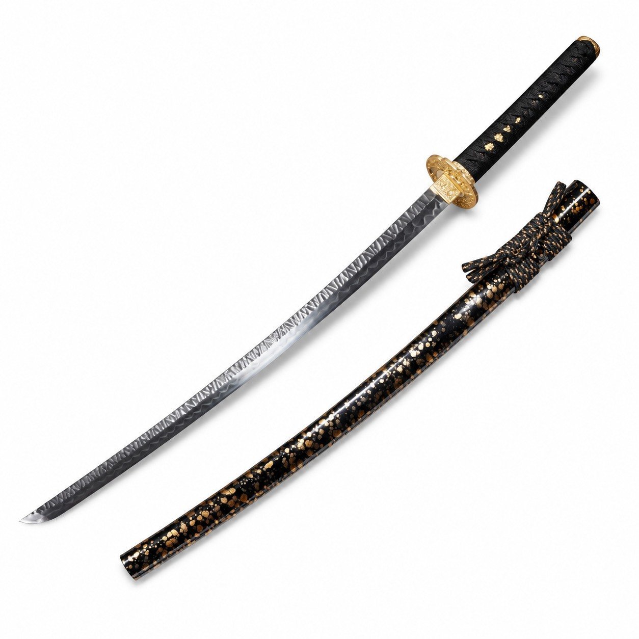 46788-main-white-clean.jpg Ghost Handmade Hammered Black Samurai Fixed Blade Knife