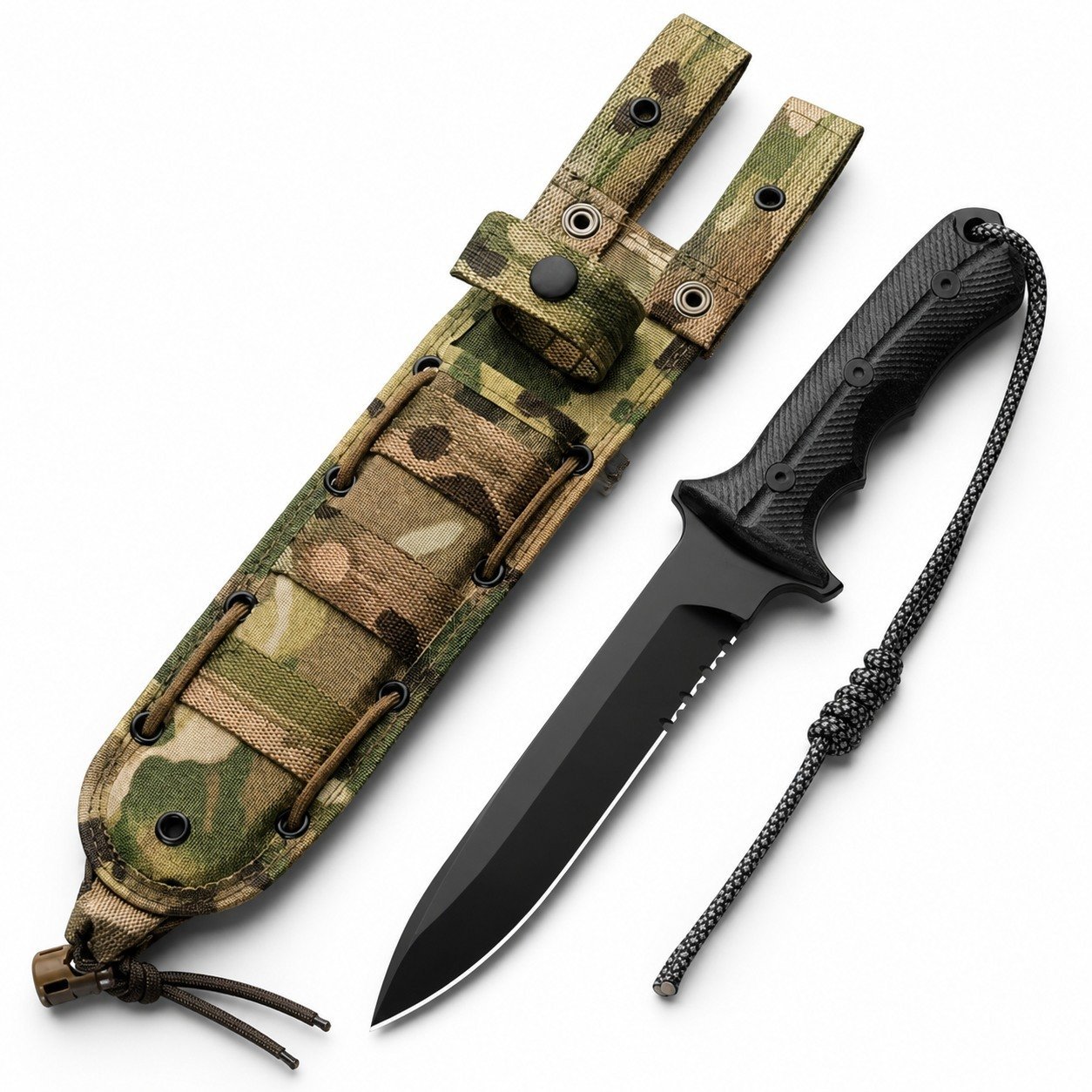 46998-main-white-clean.jpg Chris Reeve Green Beret Partially Serrated Fixed Blade Knife