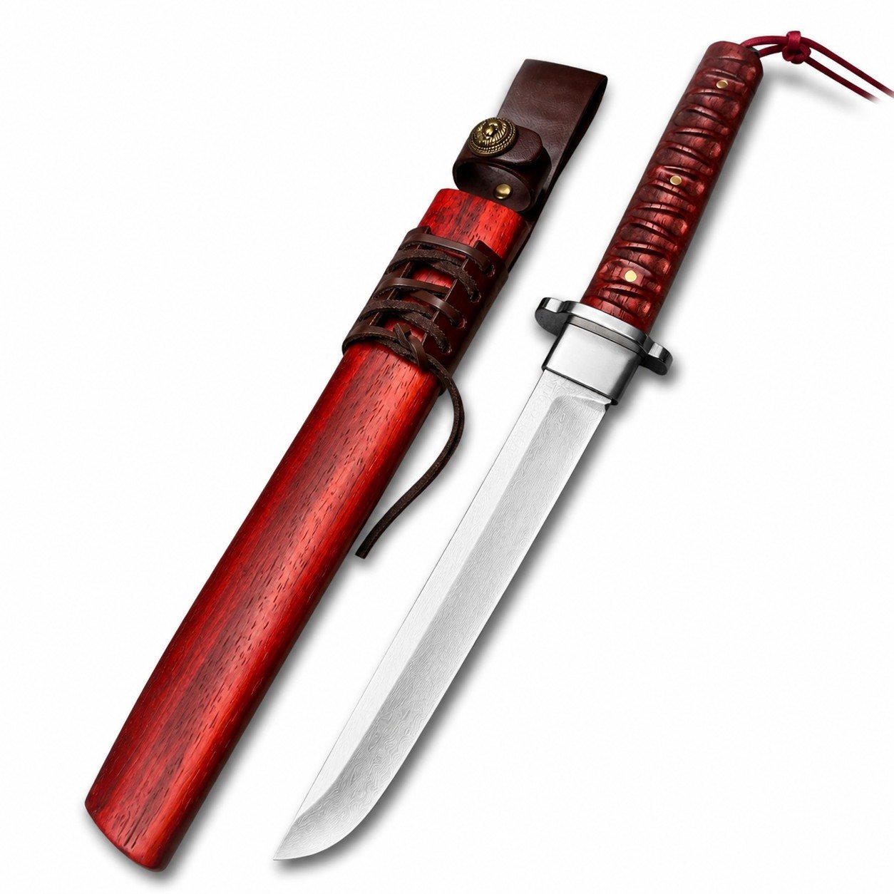 47082-main-white-clean.jpg Honshu Red Demon Extreme-Core Samurai Fixed Blade Knife