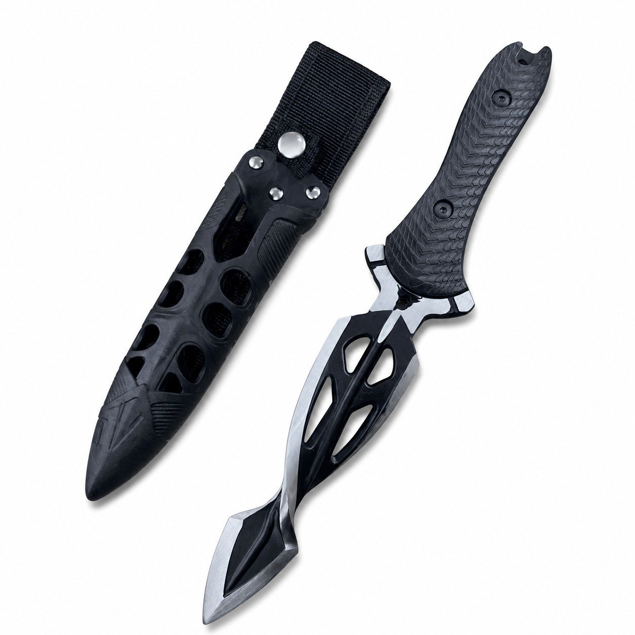 47974-main-white-clean.jpg Combined With M48 Spiral Flat Spines Fixed Blade Knife