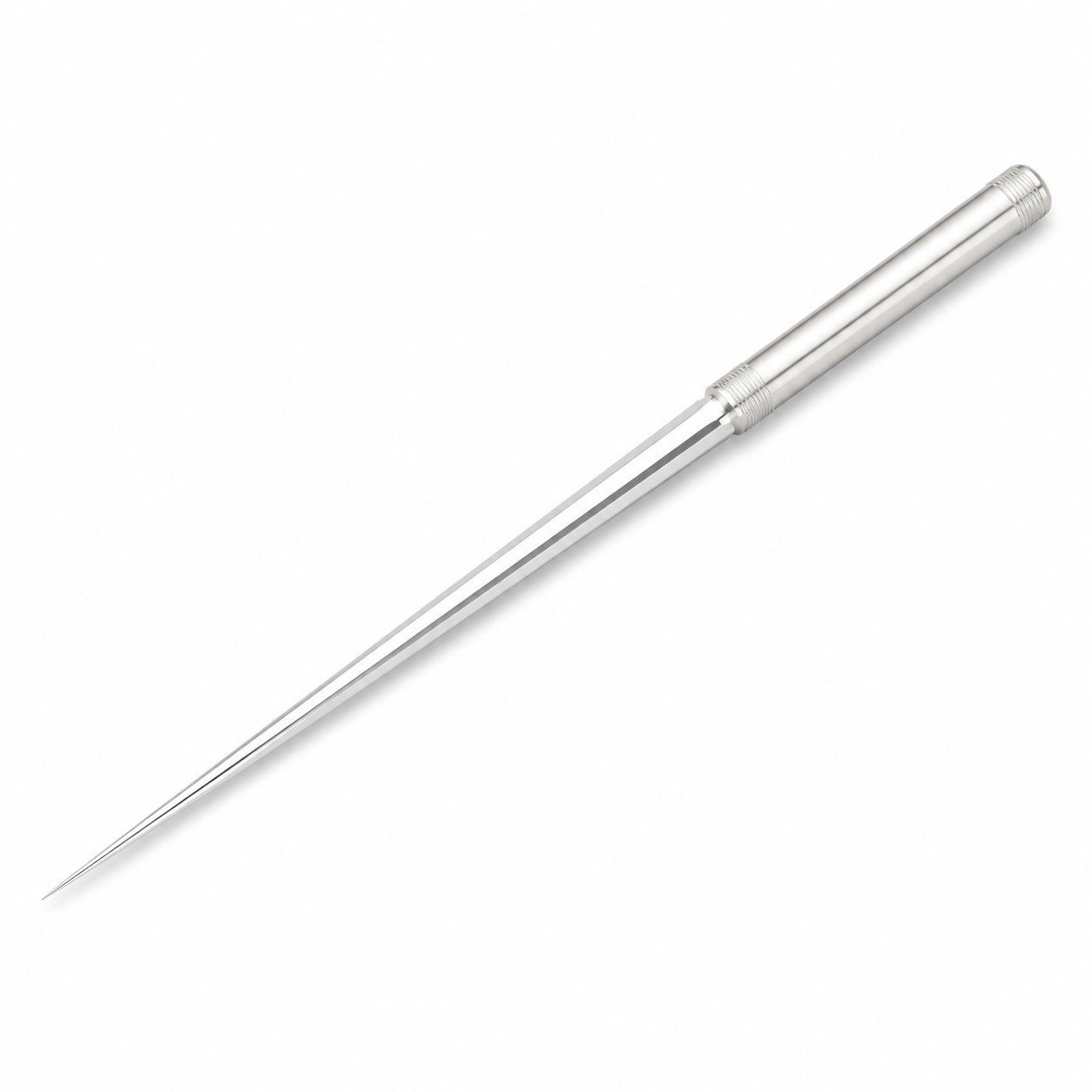 49040-main-white-clean.jpg 56 Triangular Silver Fixed Blade Knife