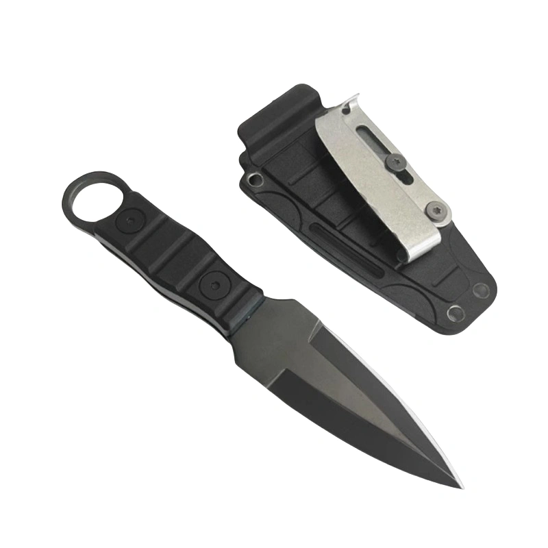 a-1.webp Outdoor straight knife with high hardness and sharpness Tactical small straight knife with K sheath A-1 black/black handle